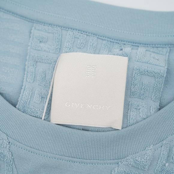 size 3XL Givenchy Terry 4G T-Shirt Blue Cotton Blend Jacquard - Picture 6 of 9